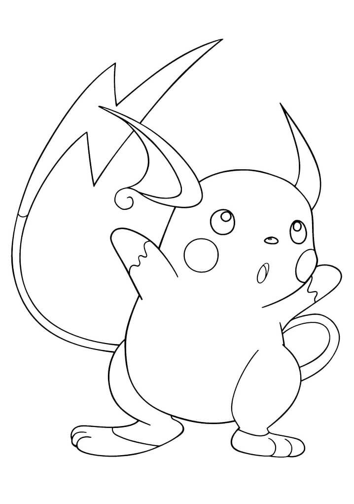 Desenho de Pokemon Raichu 9 para colorir