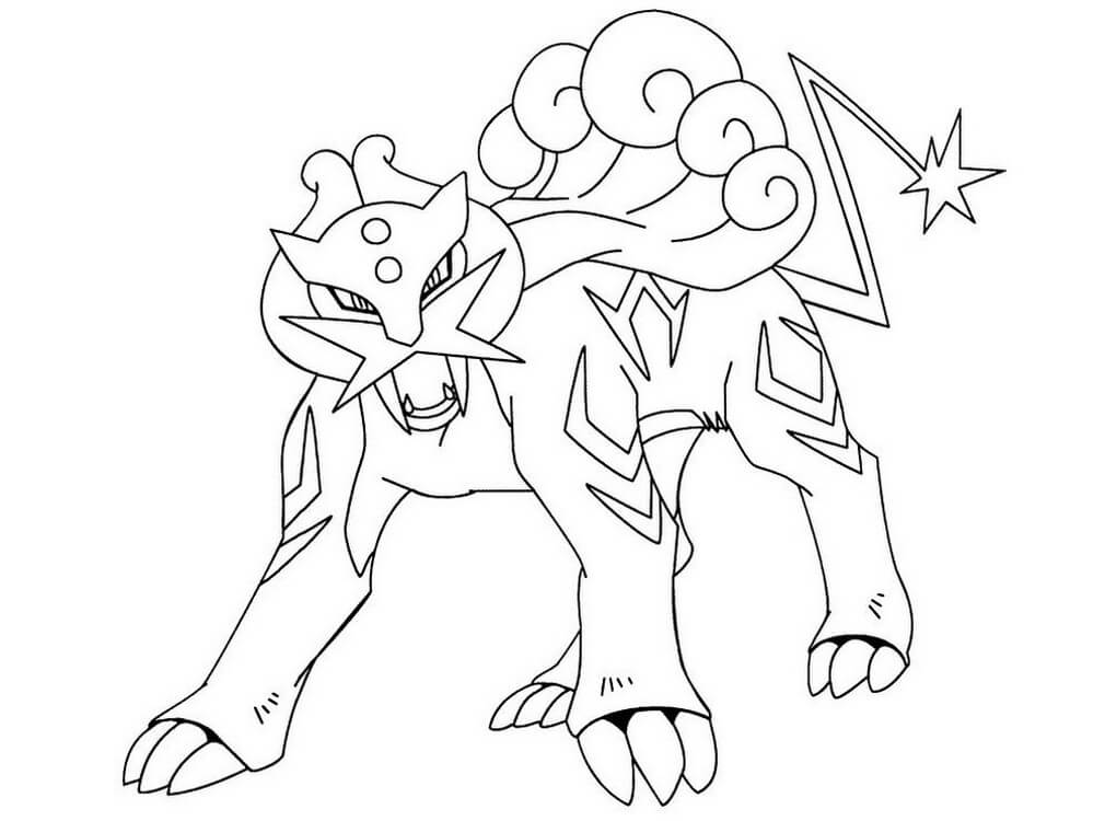 Desenho de Pokemon Raikou 1 para colorir