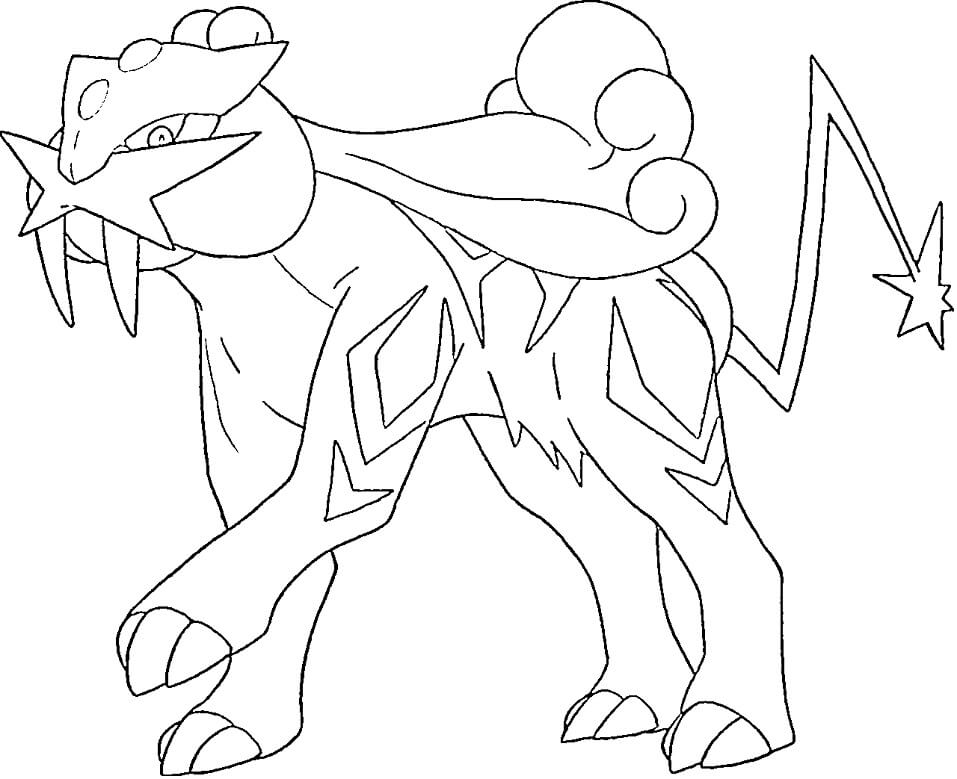 Desenho de Pokemon Raikou 2 para colorir