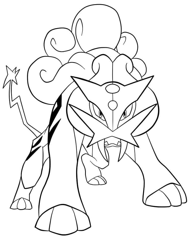 Desenho de Pokemon Raikou 3 para colorir