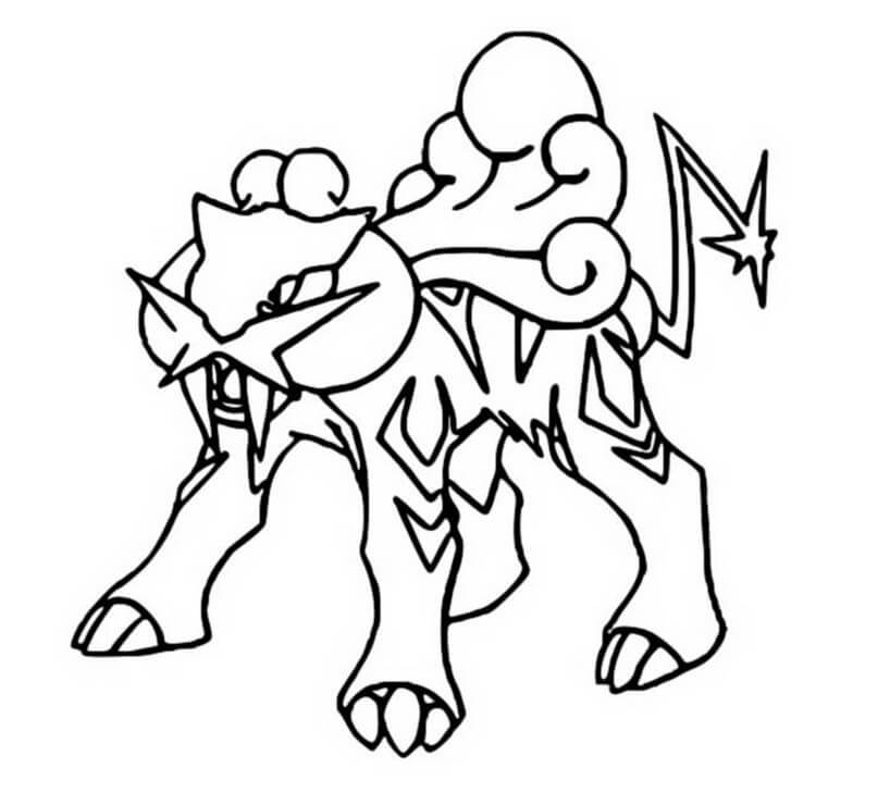 Desenho de Pokemon Raikou 4 para colorir