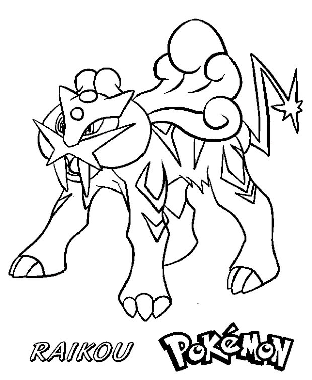 Desenho de Pokemon Raikou 6 para colorir