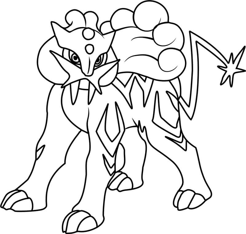 Desenho de Pokemon Raikou para colorir