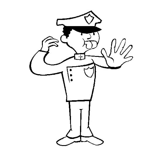 Desenho dePolicial de Trânsito para colorir