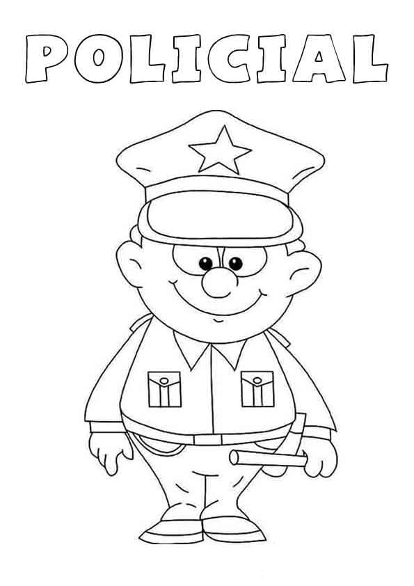 Desenhos de Policial para colorir