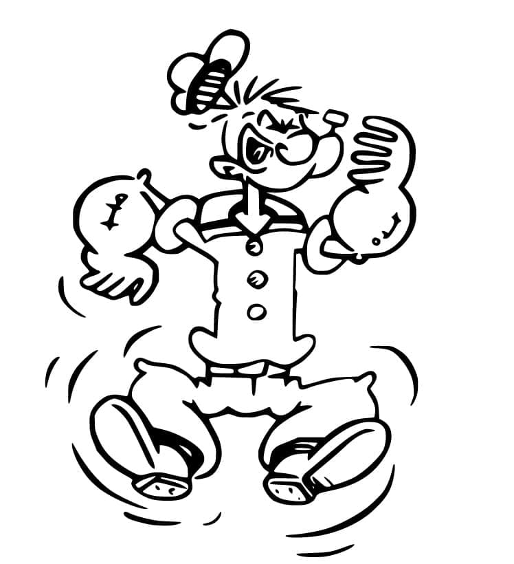 Desenho de Popeye 13 para colorir