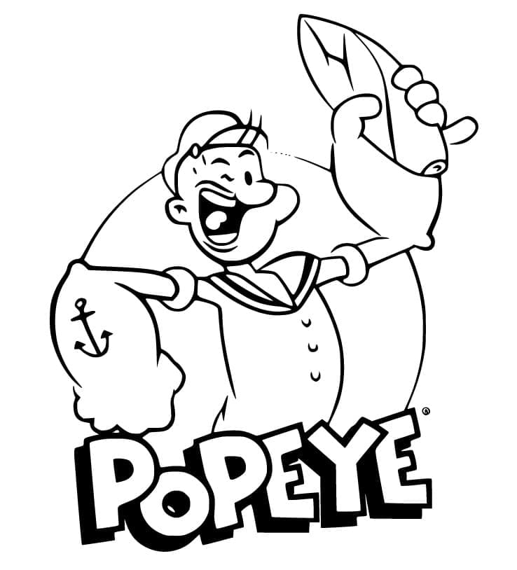 Desenho de Popeye 14 para colorir