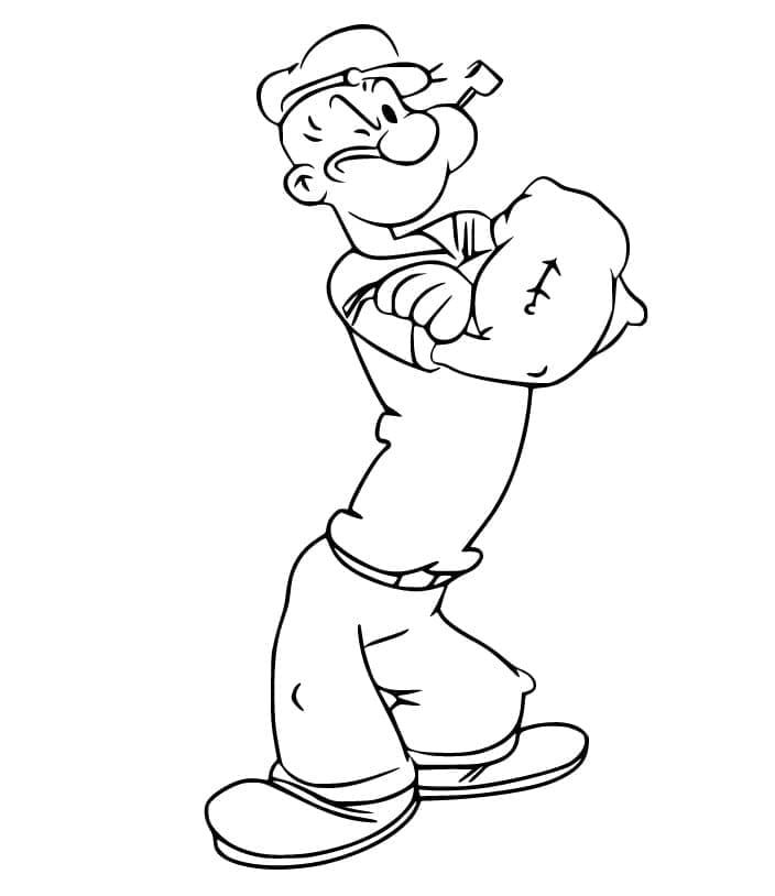 Desenho de Popeye 4 para colorir