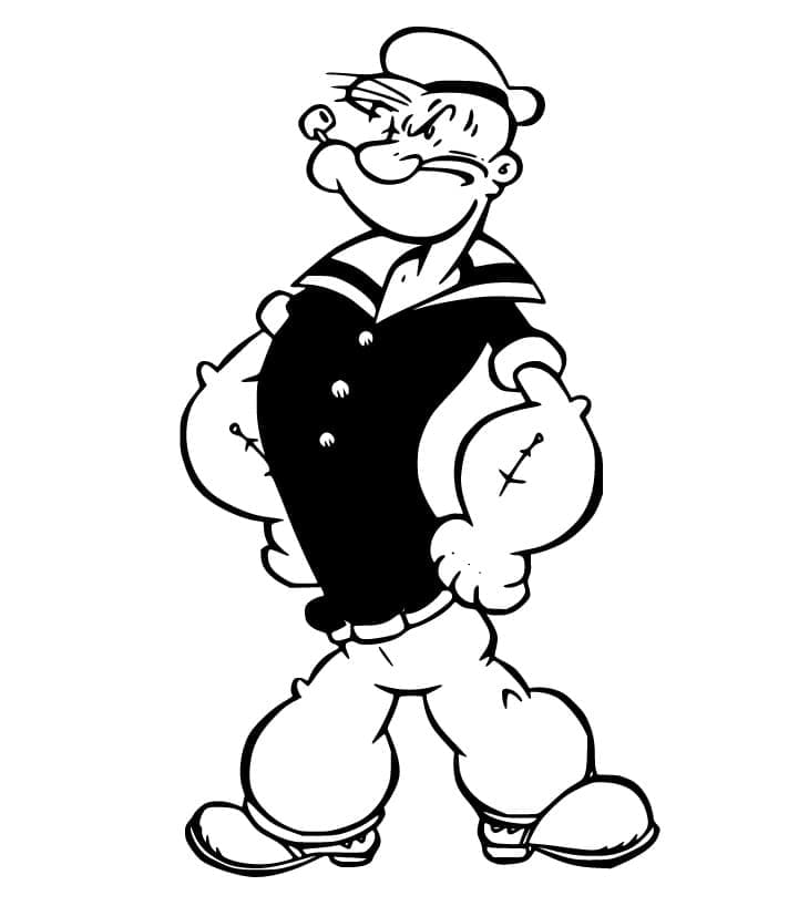 Desenho de Popeye 7 para colorir