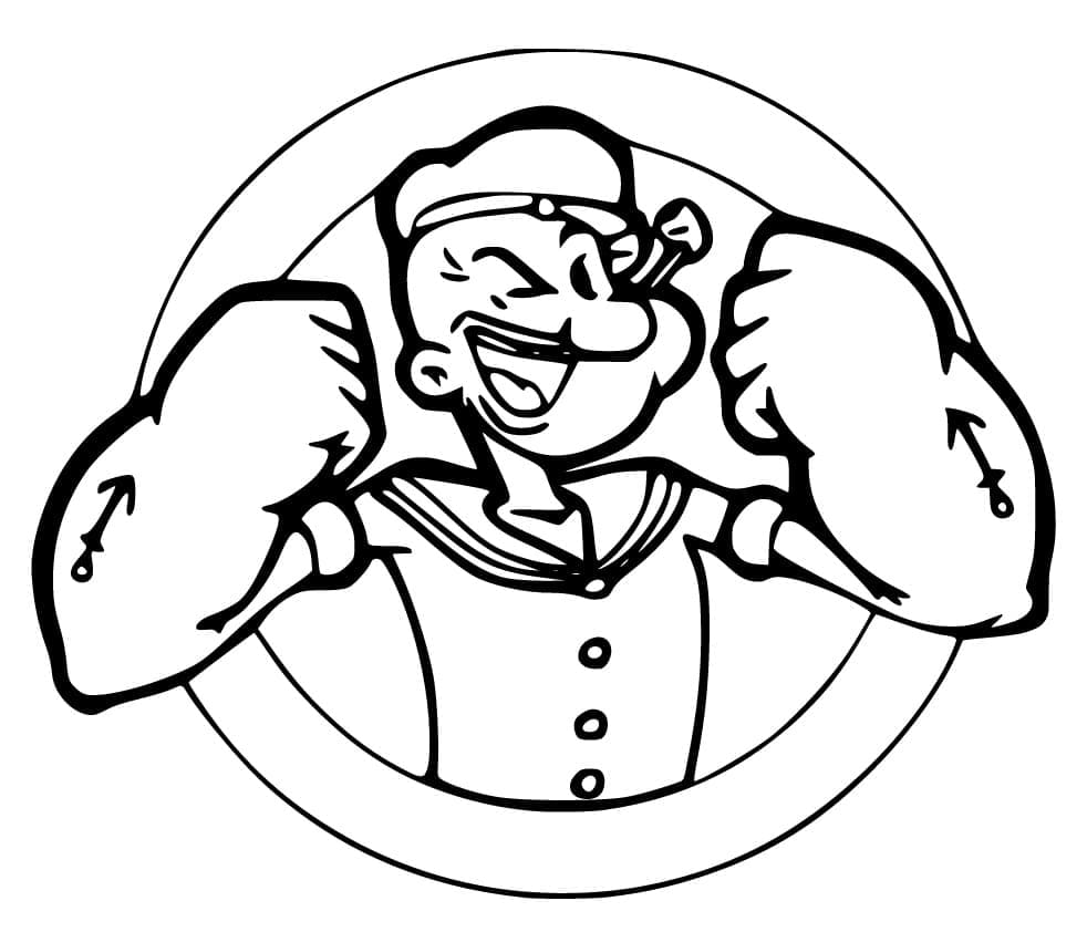 Desenho de Popeye 8 para colorir