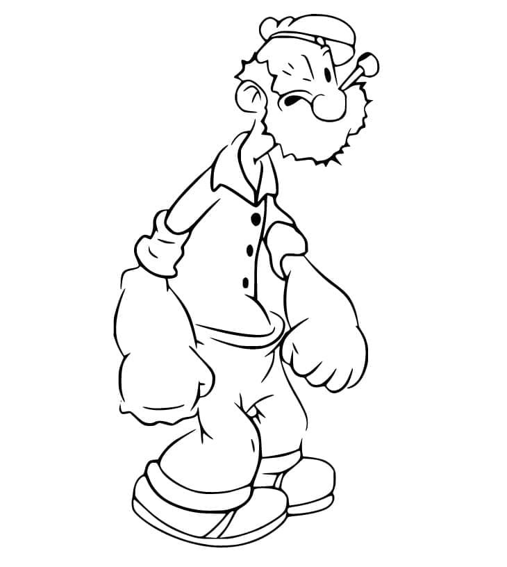 Desenho de Popeye 9 para colorir