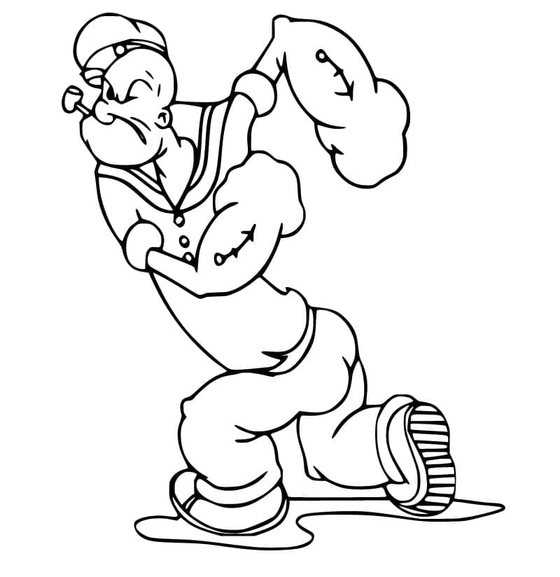 Desenho de Popeye para colorir