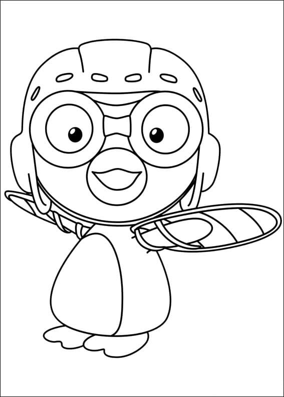 Desenho de Pororo e Asas para colorir