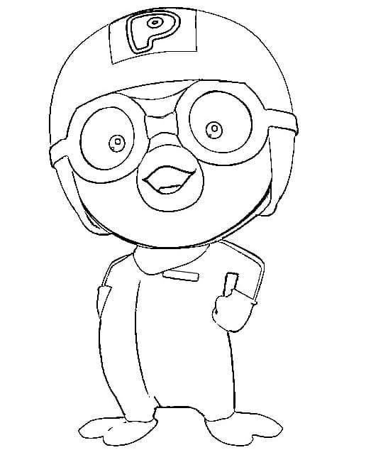 Desenho de Pororo Sorrindo para colorir