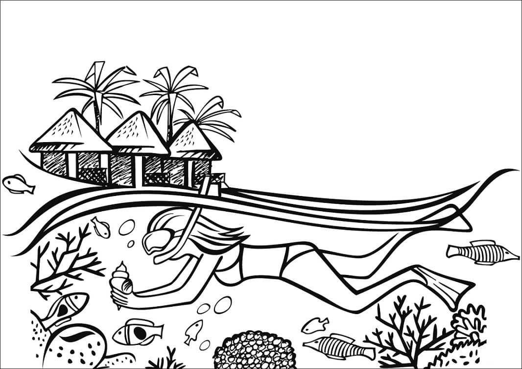 Desenho dePraia 3 para colorir