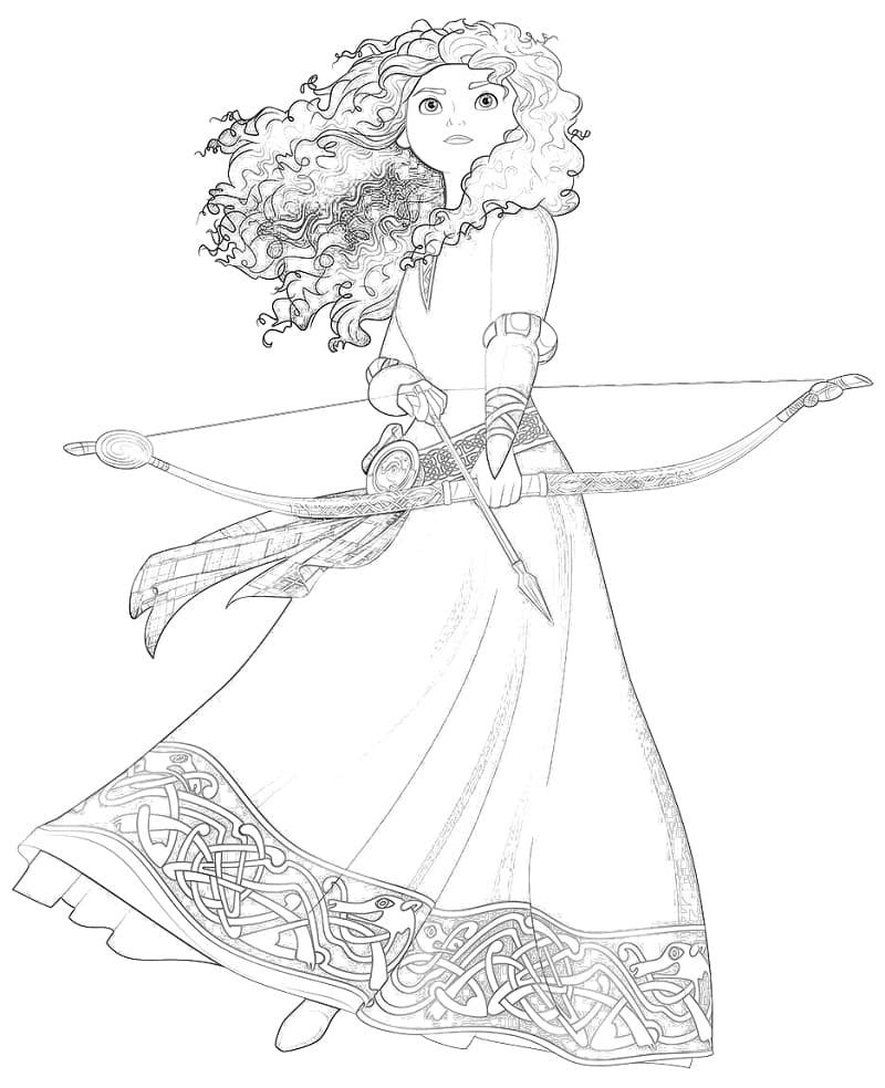 Desenho dePrincesa Merida 4 para colorir