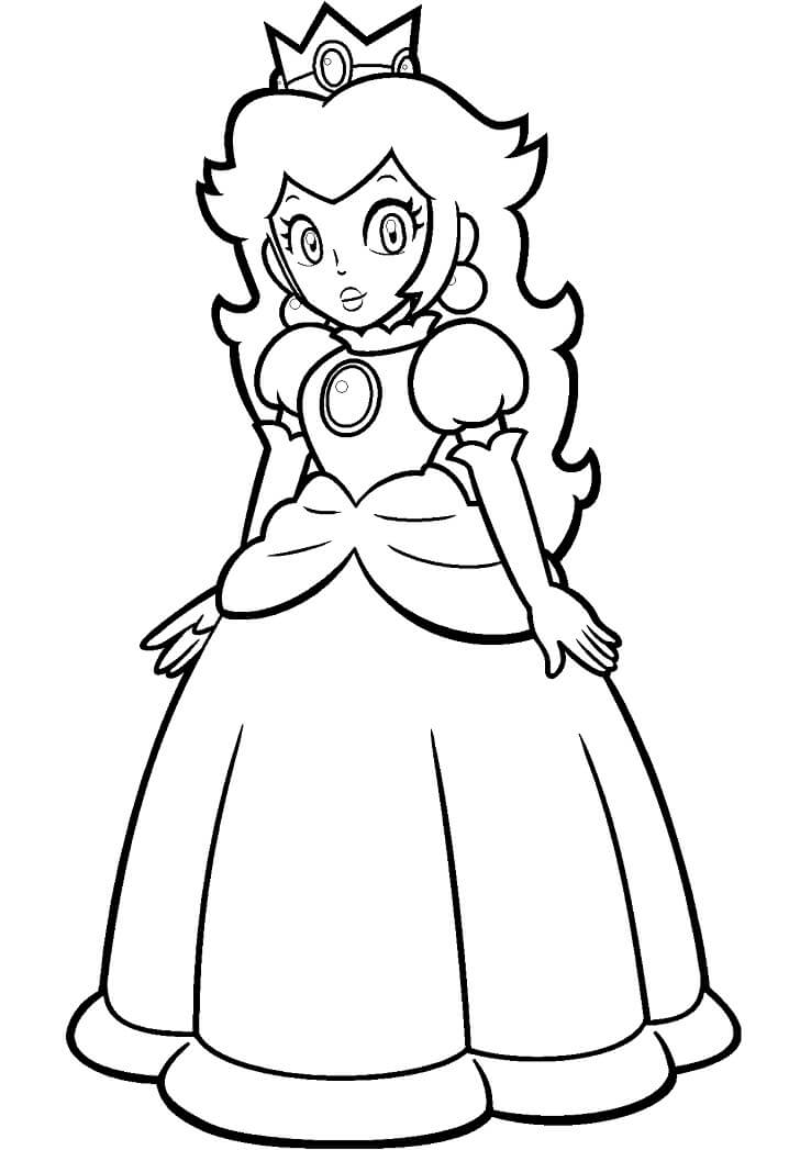 Desenho dePrincesa Peach Fofa 1 para colorir