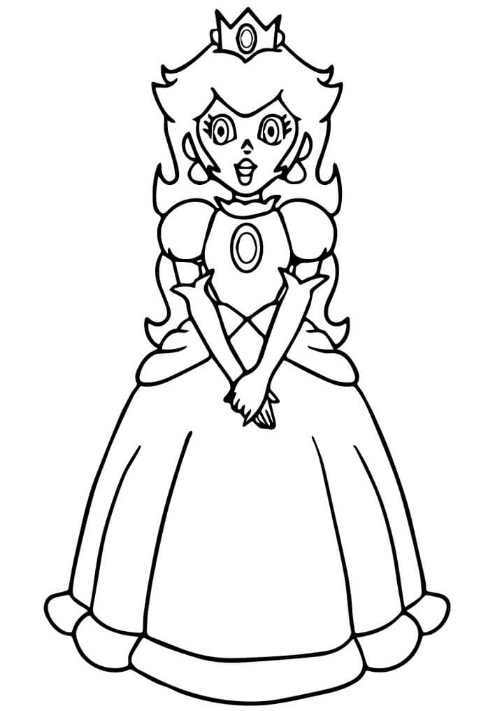 Desenho dePrincesa Peach Fofa 2 para colorir