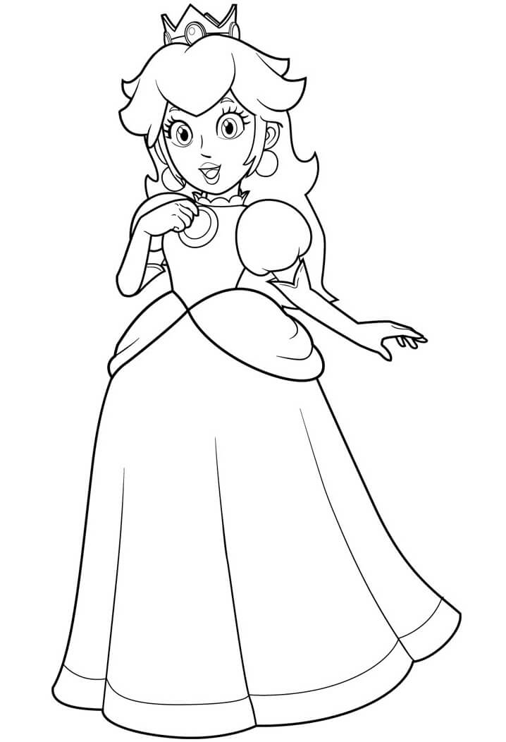 Desenho dePrincesa Peach Fofa 3 para colorir