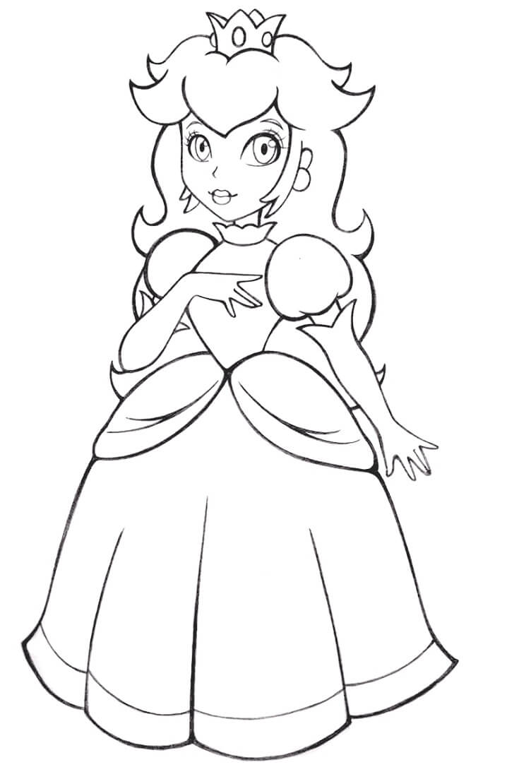 Desenho dePrincesa Peach Fofa para colorir