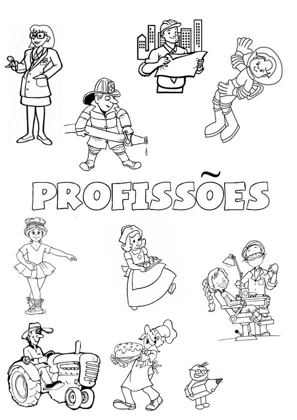 Desenho de Profissões para colorir