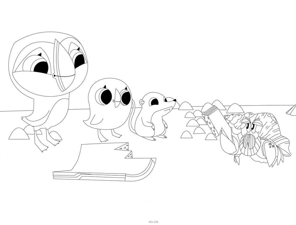 Desenhos de Puffin Rock para colorir