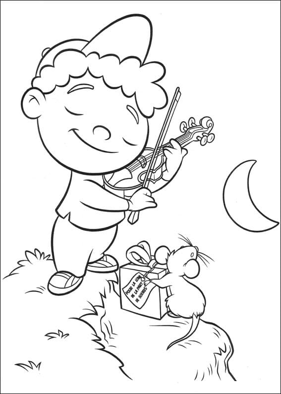 Desenho deQuincy Tocando Violino para colorir