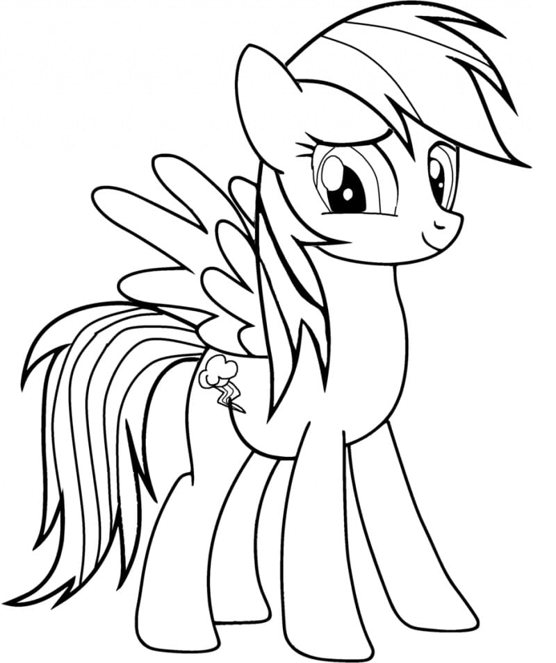 Desenho de Rainbow Dash Feliz para colorir