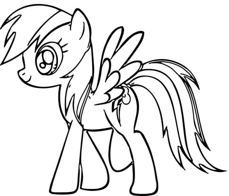 Desenho de Rainbow Dash Fofa para colorir