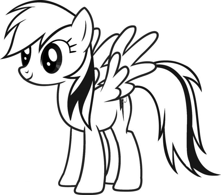 Desenho de Rainbow Dash Sorrindo para colorir