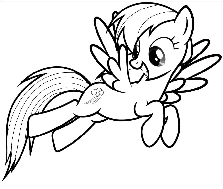 Desenho de Rainbow Dash Voando para colorir