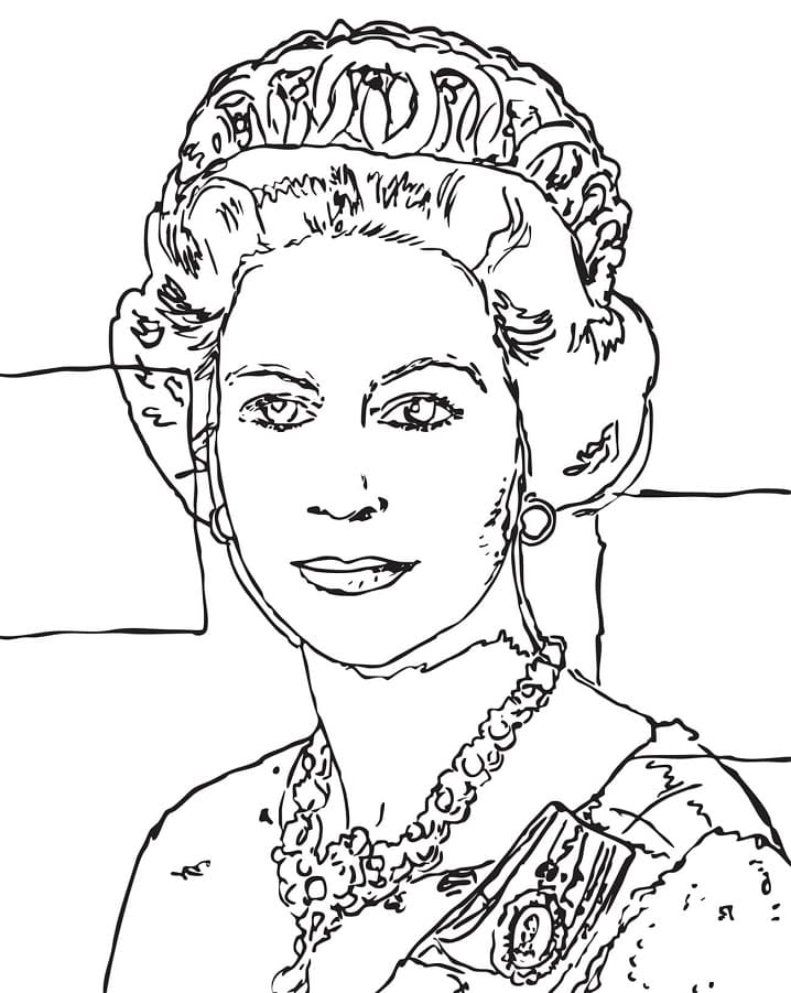 Desenho deRainha Elizabeth, por Andy Warhol para colorir