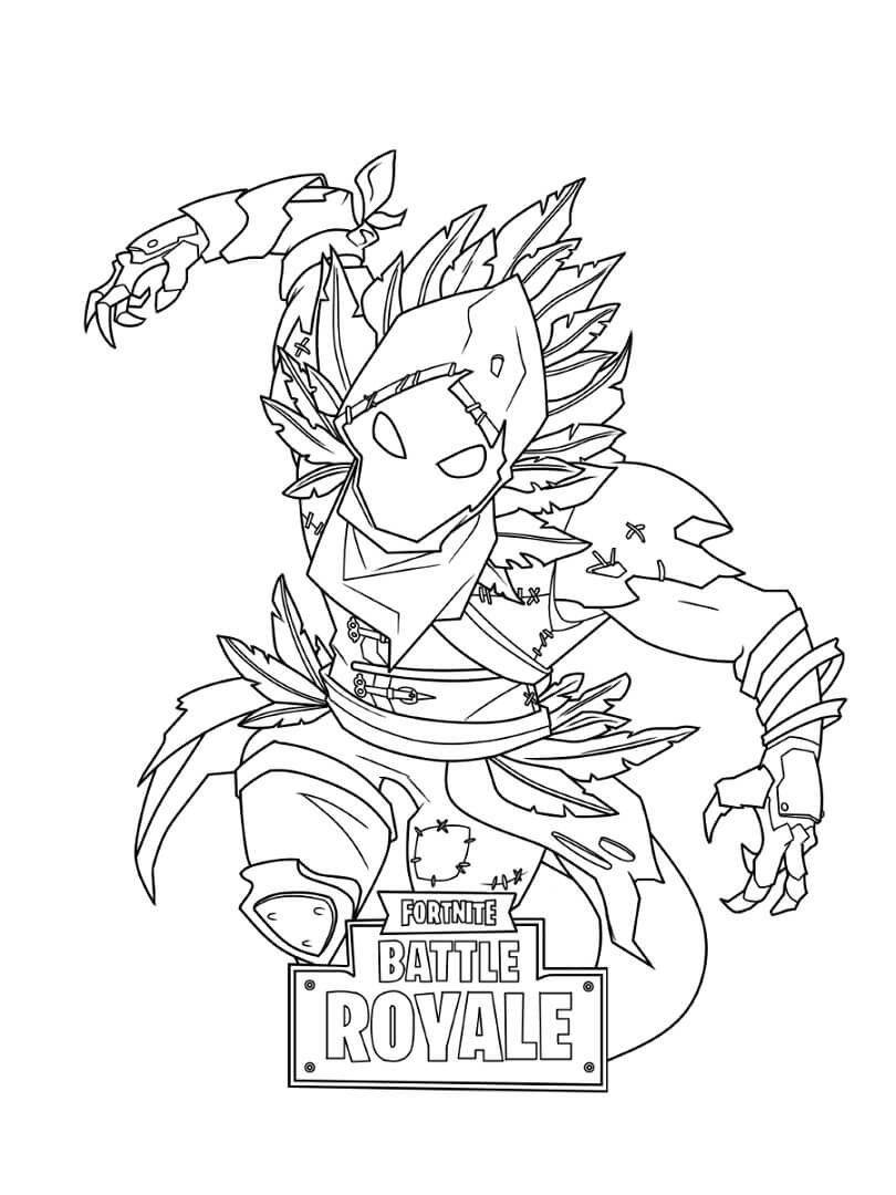 Desenho deRaven Fortnite para colorir