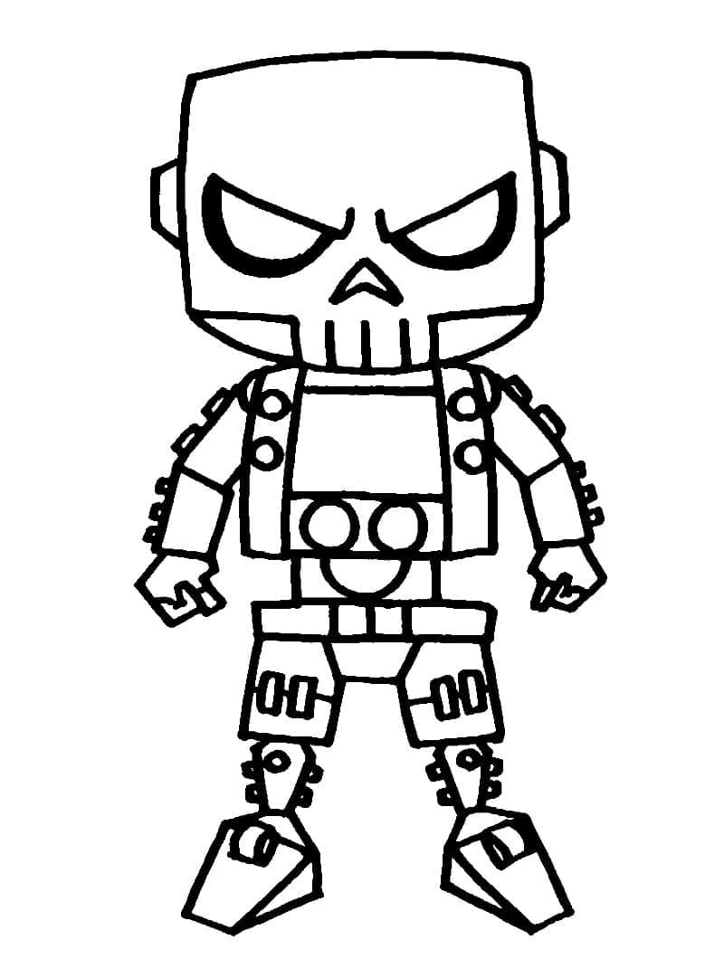 Desenho deRei Caveira Lego Free Fire para colorir