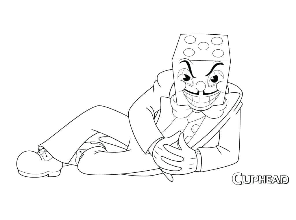 Desenho deRei Dado de Cuphead para colorir