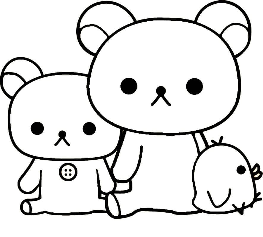 Desenho deRilakkuma e Amigos para colorir