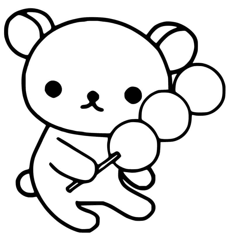 Desenho deRilakkuma e Doce para colorir