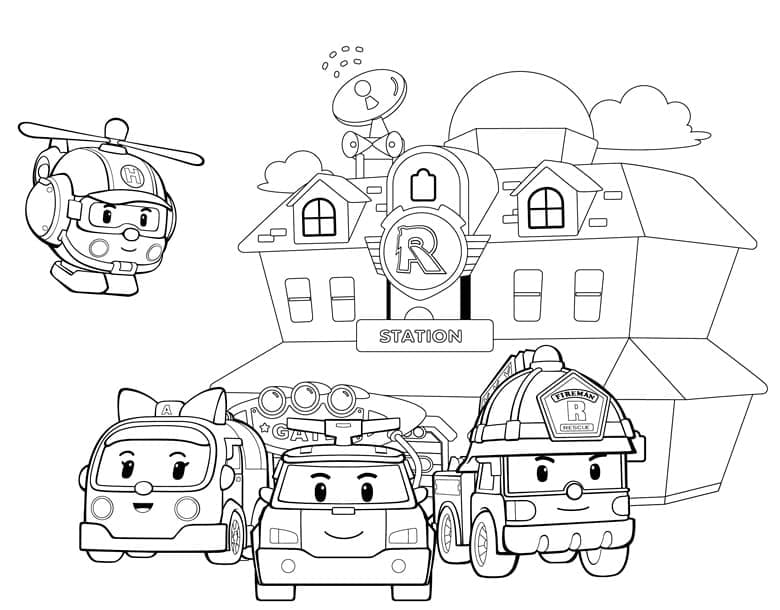 Desenhos de Robocar Poli para colorir