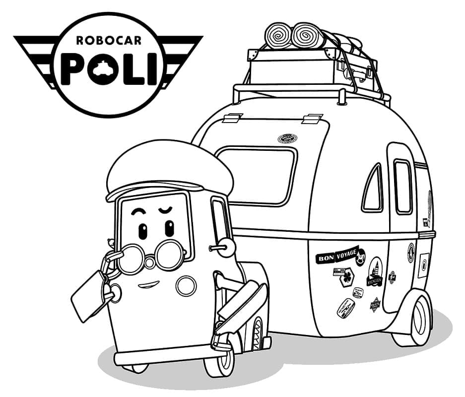 Desenho deRobocar Poli 3 para colorir