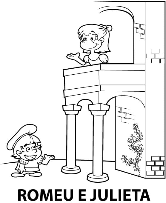 Desenhos de Romeu e Julieta para colorir