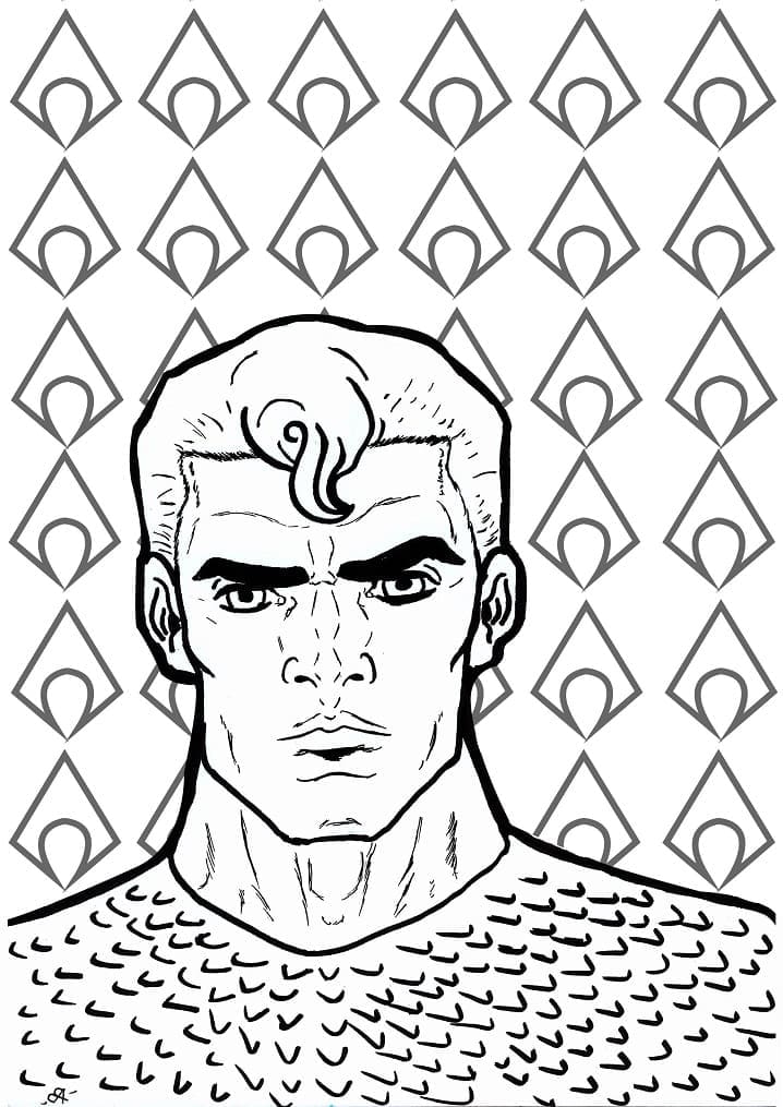 Desenho deRosto de Aquaman para colorir