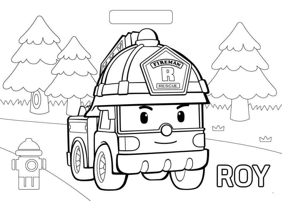 Desenho deRoy Robocar Poli para colorir