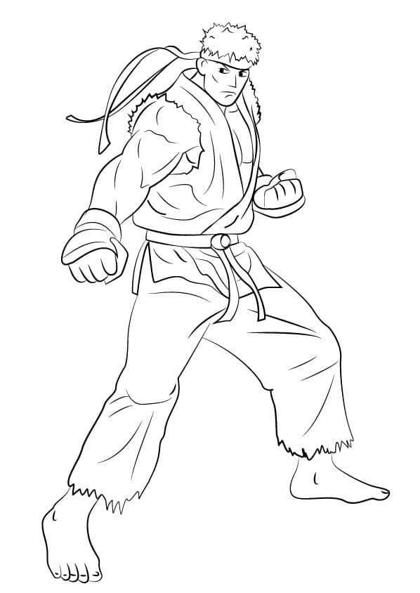 Desenho deRyu Street Fighter para colorir