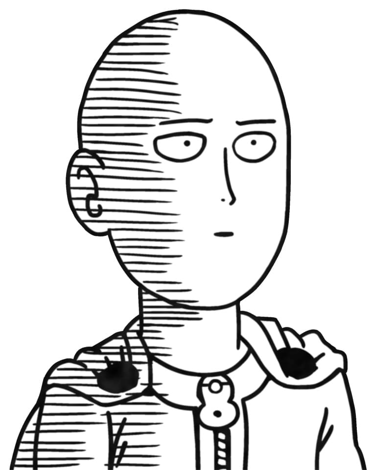 Desenho deSaitama de One Punch Man 6 para colorir