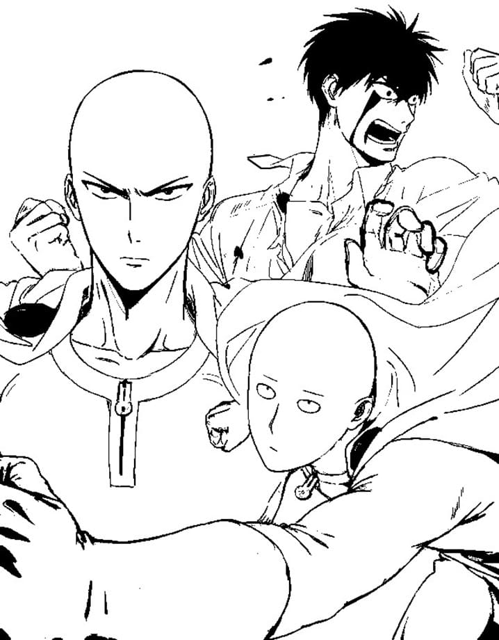 Desenho deSaitama de One Punch Man 7 para colorir