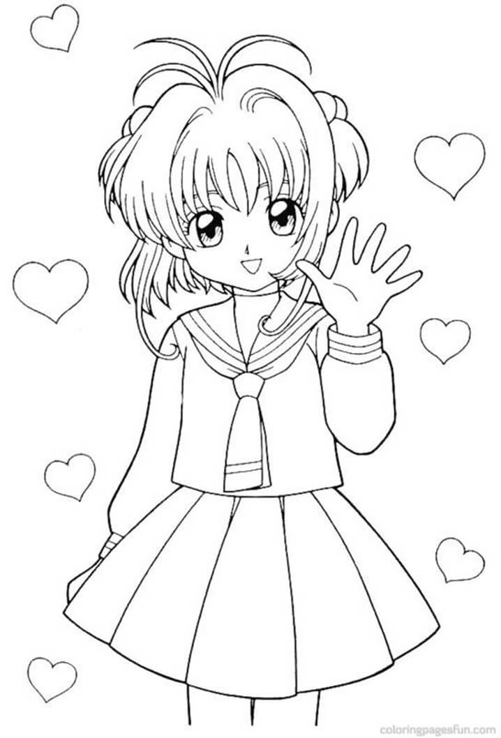 Desenho deSakura Fofa 5 para colorir