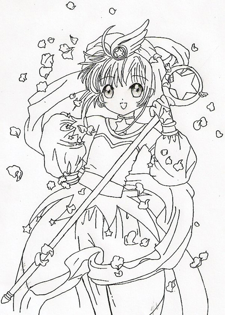 Desenho deSakura Kinomoto 2 para colorir