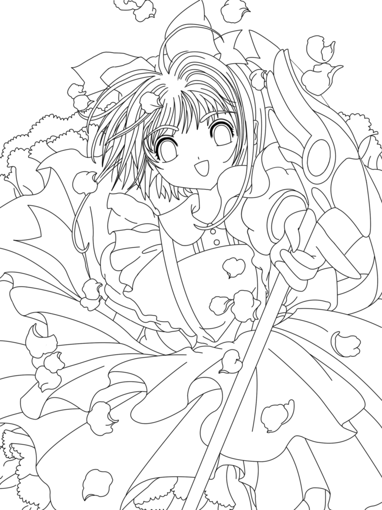 Desenho deSakura Kinomoto 3 para colorir