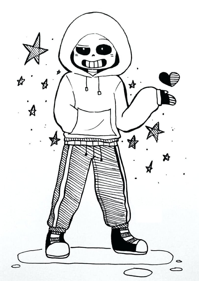 Desenho deSans de Undertale para colorir