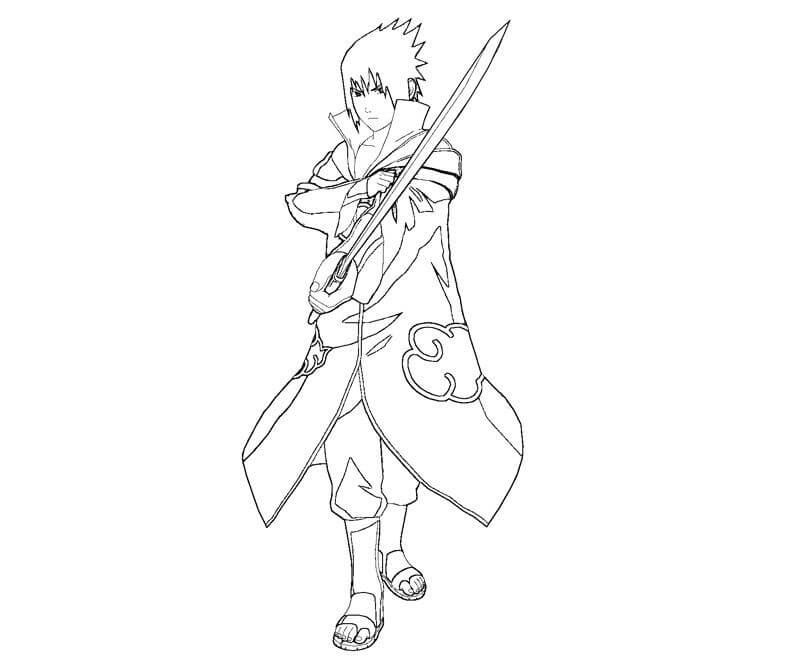 Desenho deSasuke para colorir